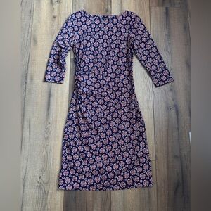 J. McLaughlin Floral Navy and Pink Long Sleeve Dress